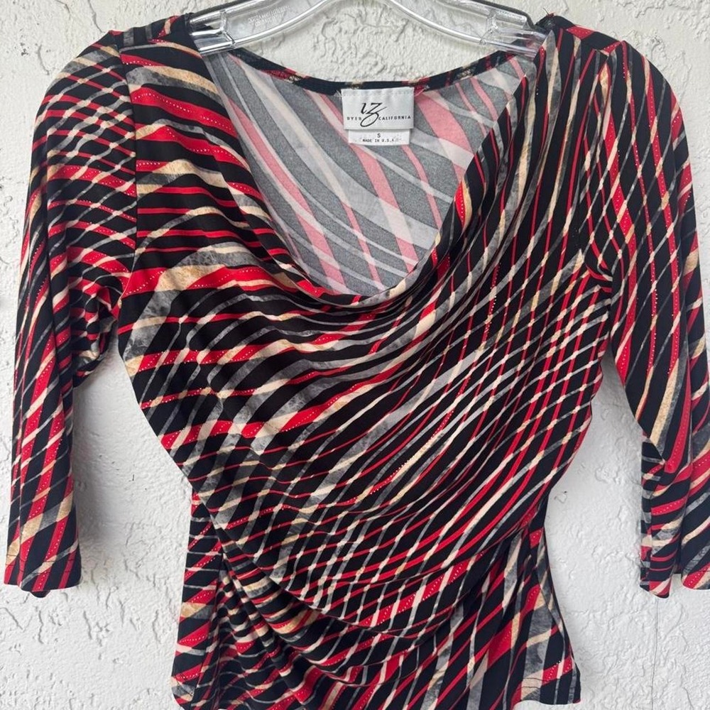 Y2K 3/4 sleeve top with diagonal stripes